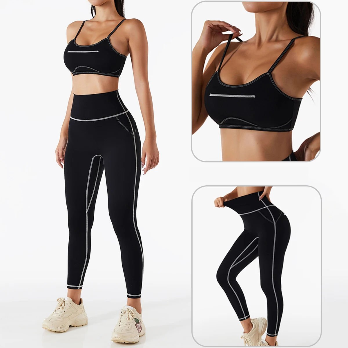 

Two Piece Set Women Gym Bra Legging Suit Yoga Clothing Suit For Fitness Woman Outfits Gym Female Set Workout Clothes Sportswear