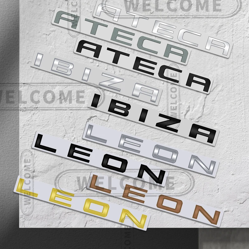 Фото 3D металл для IBIZA ATECA LEON логотип автомобиля буквенная эмблема матовый медный черный значок наклейка на багажник наклейки аксессуары для стайлинга №1
