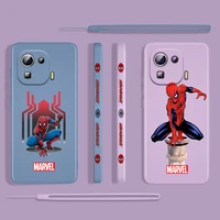 spider man cool marvel for xiaomi mi 12 11 11i 10 10s 9 6 ultra lite pro se 4g 5g silicone liquid left rope phone case cover