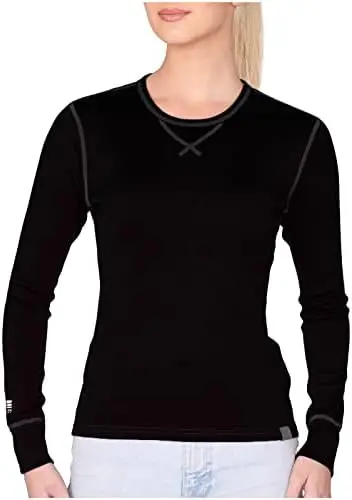

Womens Base Layer 100% Merino Wool Heavyweight 400g Thermal Shirt for Women