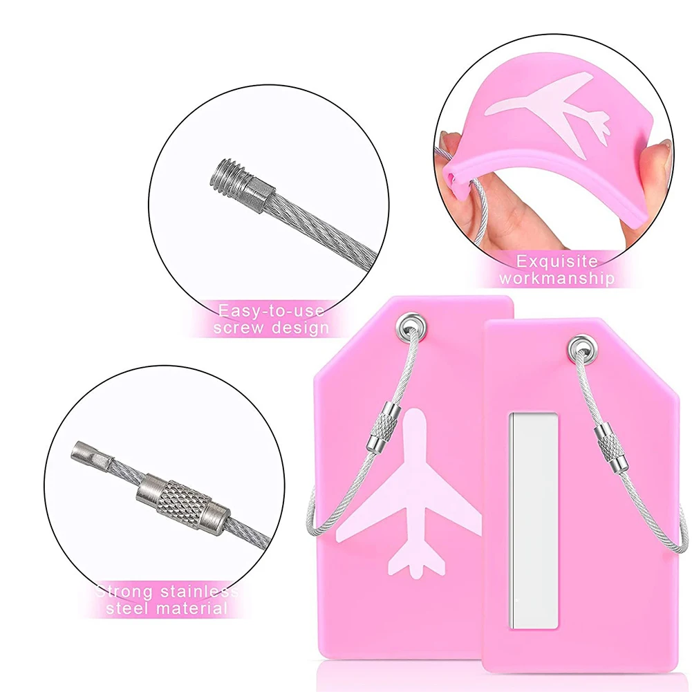 1 PC Fashion Silicone Luggage Tags Travel Accessories PVC Luggage Tags Baggage Name Tags Suitcase Address Label Holder