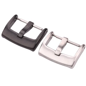 Пряжка из нержавеющей стали для ремешка часов 16 18 20 22 мм, серебристо-черный матовый металлический ремешок для часов, застежка, аксессуары