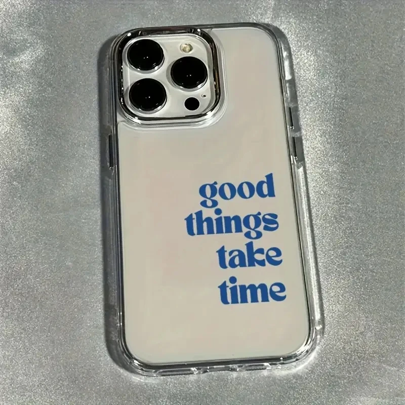 Фото Чехол Good Things Take Time Lens Frame для iPhone 17, 16, 15, 14, 13, 12, 11 Pro Max Air XS X XR 8 7 Plus SE2, противоударный прозрачный чехол №1