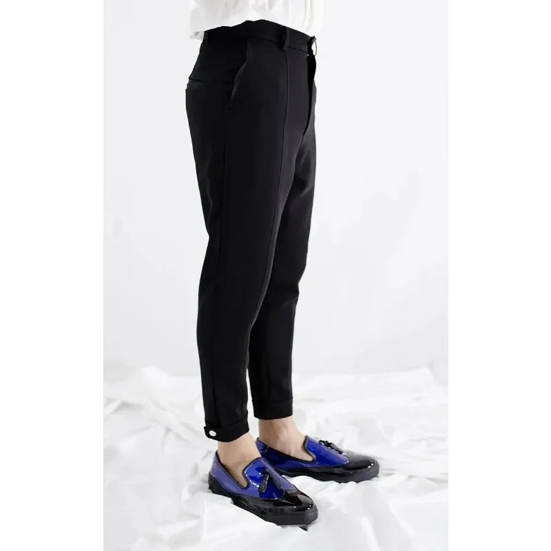 Брюки мужские повседневные приталенные с 4 пуговицами модные городские тренды