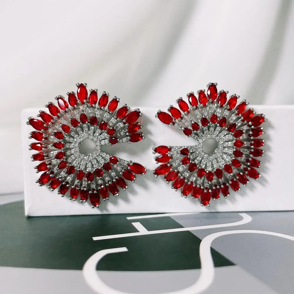 

SENYU 2022 New Fashion Hexagon Shape Earrings Women Cubic Zirconia Jewelry Gift Luxury Party Wedding Banquet Studs Earring