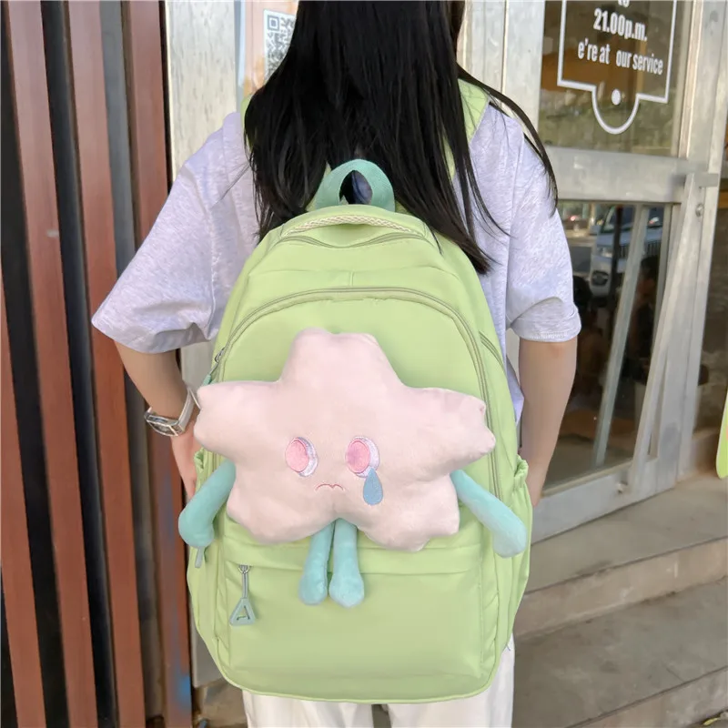 

Kawaii Girls Backpack Cartoon Fashion Large Capacity Zip Kids Student Schoolbag Lightweight Leisure Travel Portable Shoulder Bag