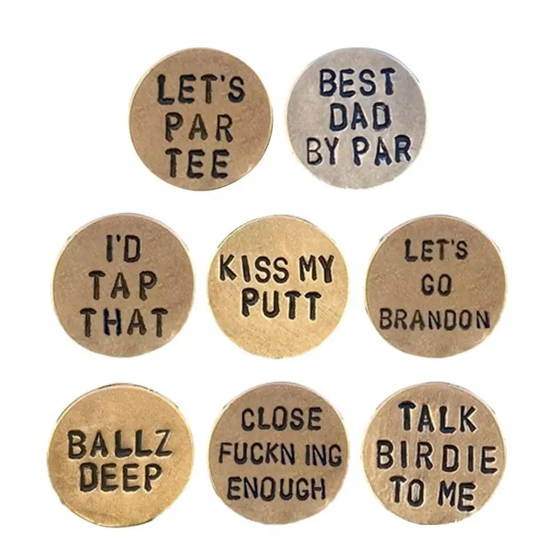 

Новые аксессуары для гольфа, шариковые маркеры, 8 шт., маркеры приближения и позиционирования для гольфистов, гравировка металла, разные узоры