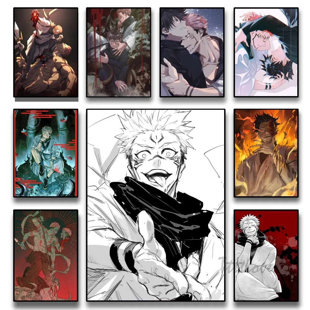 Аниме-плакаты юютсу Райзен сукуна наклейки декор для игровой комнаты подарки