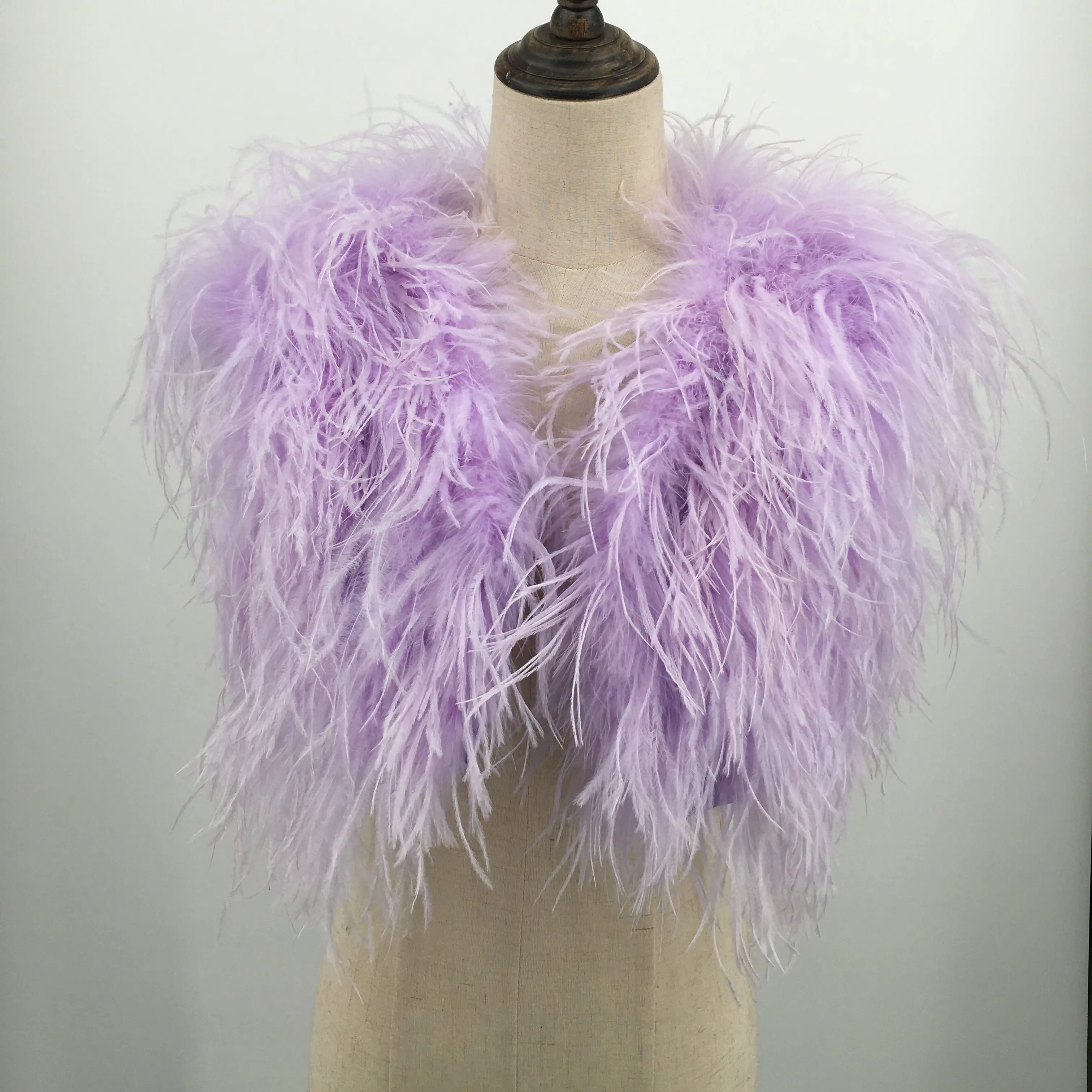 

stock on sale natural ostrich feather bolero mini vest short purple color 2023 furry for party wedding luxurious furry