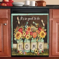 thuepak dragonfly dishwasher magnet it is so good to be home coversunflower vase sticker floral refrigerator magnetic retro f