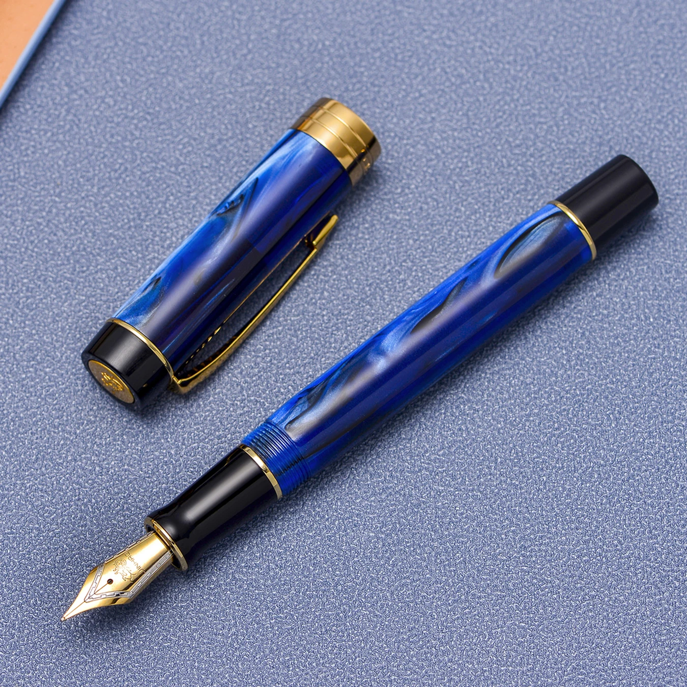 

Jinhao 100 Centennial Смола перьевая ручка Звездный синий с золотым зажимом EF/F/M/стандартные чернила фоторучка для письма в подарок