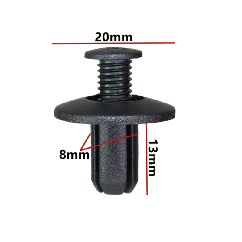

20 шт. для 8 мм отверстия, универсальные автомобильные крепежные детали для бампера, зажим для обшивки двери автомобиля, фиксатор панели багажника, крыла, пластиковые винтовые зажимы
