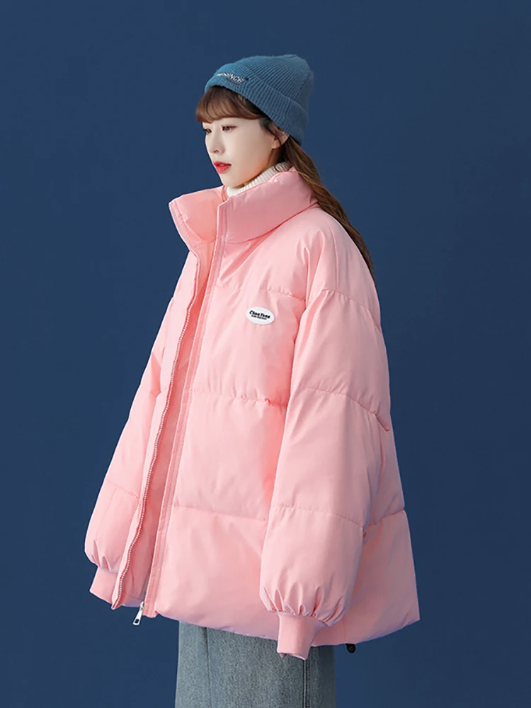 AOSSVIAO Winter Light Down Short Jacket Women 90% White Duck Down Warm Coat Ladies Stand Collar Casual Loose Solid Color Outwear