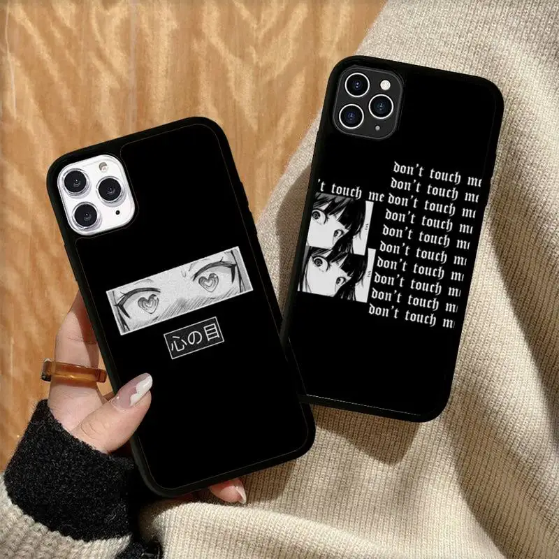 

Sad Girl Japanese Anime Phone Case Silicone PC+TPU Case for iPhone 11 12 13 Pro Max 8 7 6 Plus X SE XR Hard Fundas