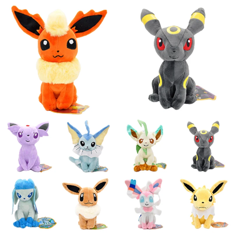 

Kawaii сильвеон Покемон Eevee плюшевые игрушки Leafeon Flareon Ice Umbreon brion Vaporeon Jolteon Pikachu мягкие куклы рождественские подарки