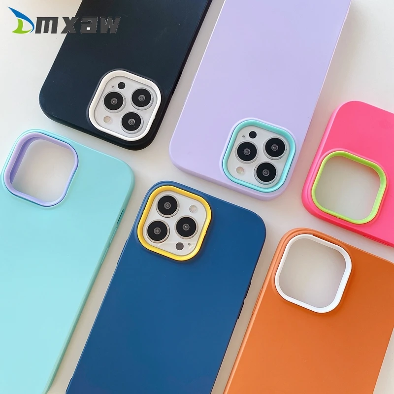 

3 in 1 Case For Huawei P40 P30 Pro Nova 8 7 Pro 4 Mate 50 40 30 Pro Phone Case Shockproof Color Plain Matte Silicone Cover