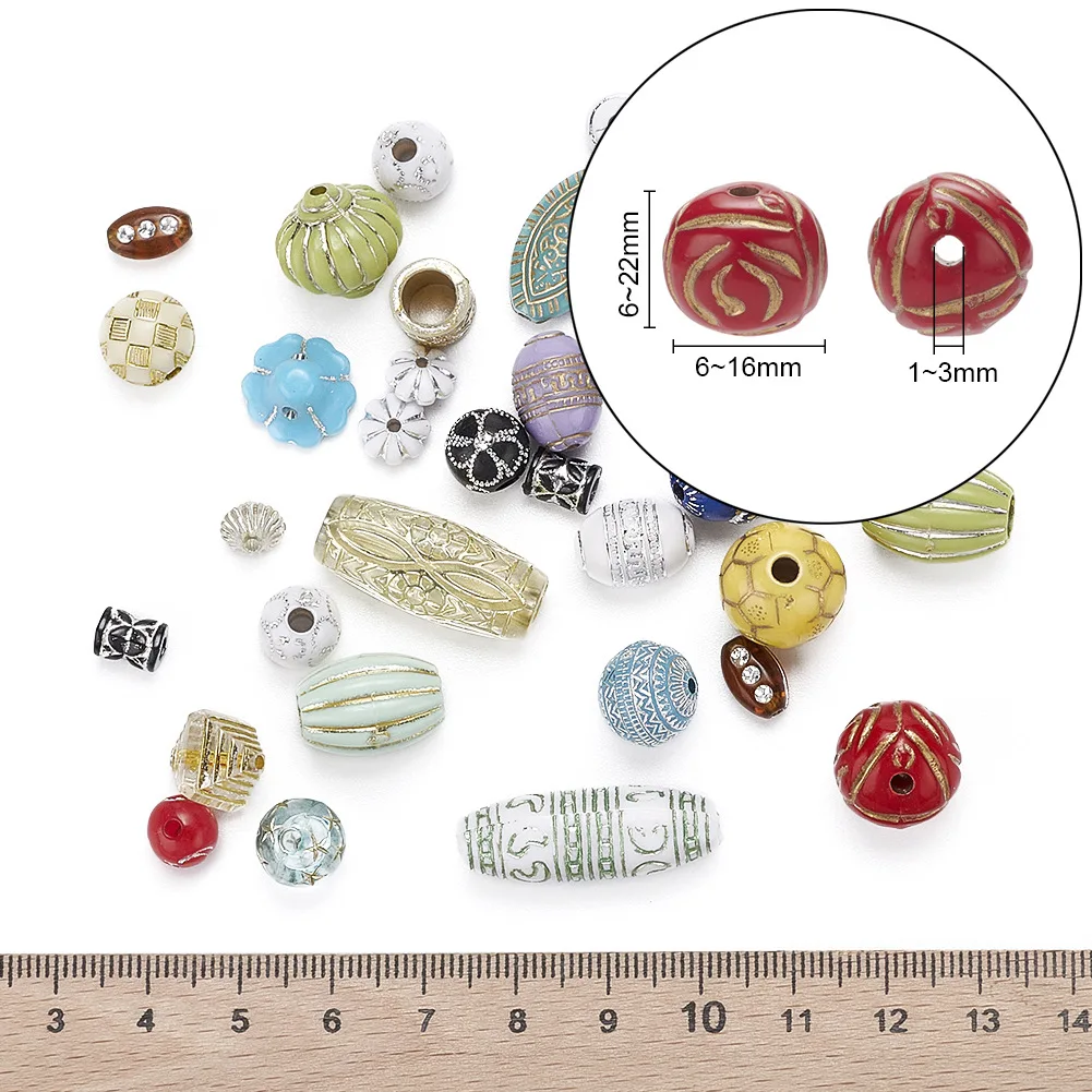 75 г ретро смешанные акриловые бусины распорные для изготовления ювелирных