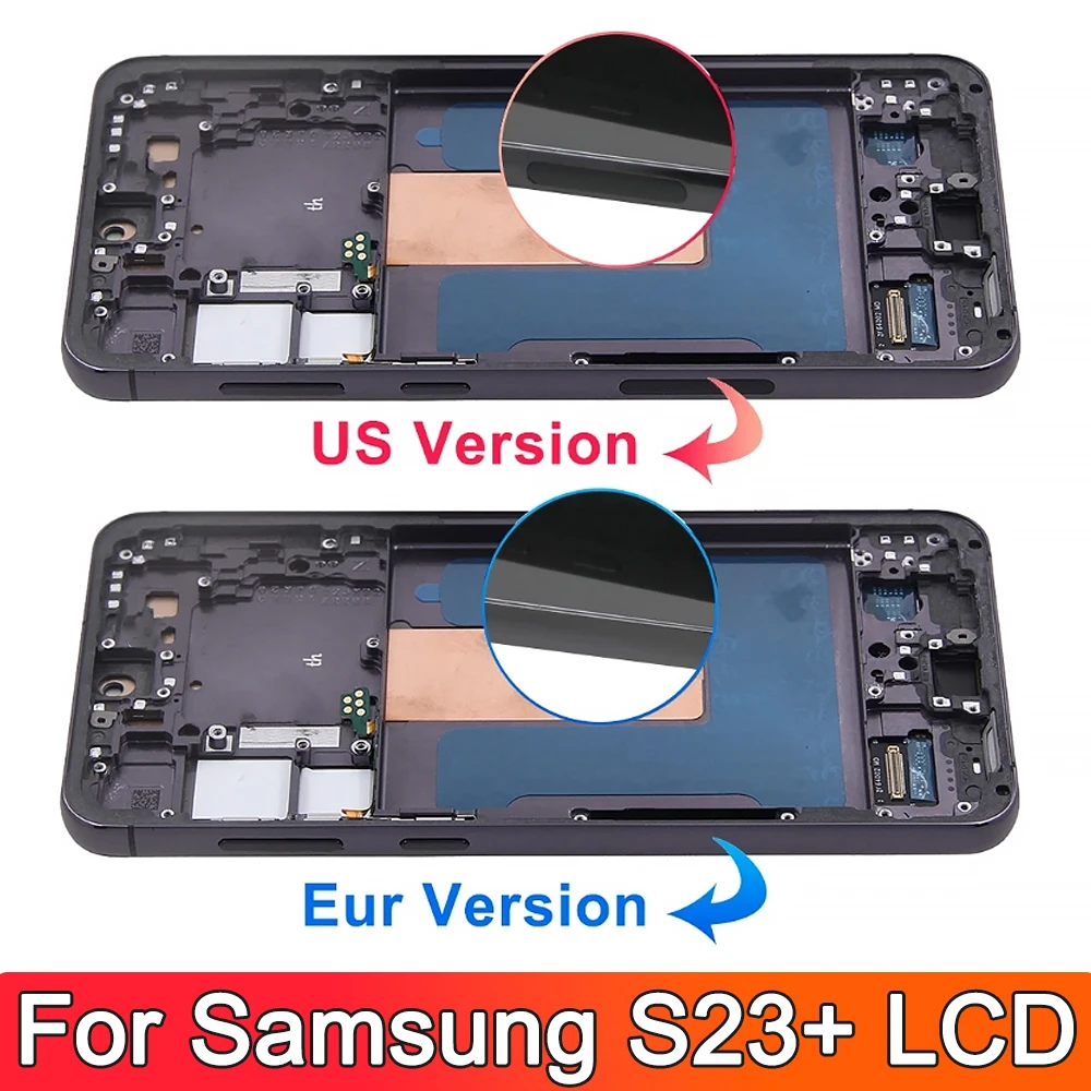 100% тест S23+ 5G ЖК-дисплей для Samsung S23 Plus с цифровым преобразователем сенсорного