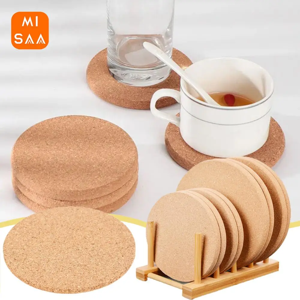 

Подставки ручной круглой формы, подставки из натуральной пробки для вина, напитков, кофе, чая, подставки для стола, 1 шт.
