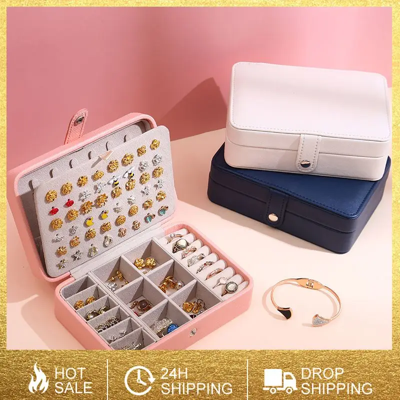 

Кожаная Шкатулка для ювелирных изделий, чехол для сережек, колец, держатель для ювелирных изделий, чехол для колец, сережек, держатель для юв...