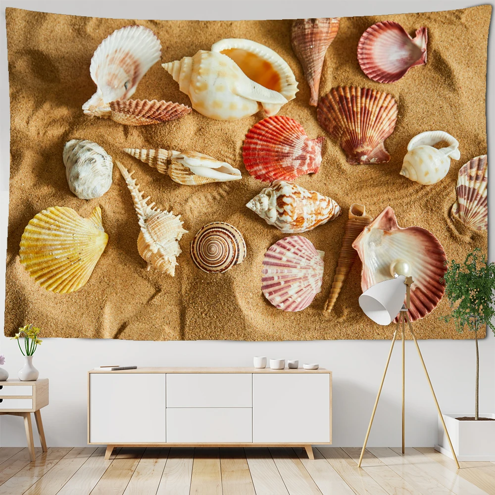 

Vacation Style Seaview Tapestry Wall Hanging Sunny Beach Summer Wall Tapestries Carpet Beach Towel Bedroom Decoration Blanket