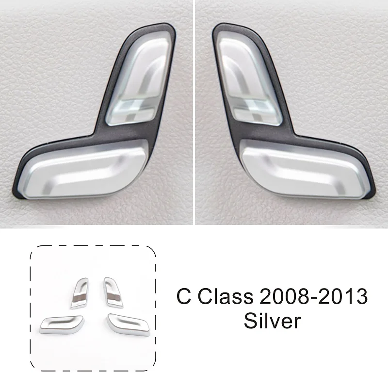 

ABS кнопка регулировки сиденья автомобиля, наклейки на крышку для Mercedes Benz C Class W204 C180 C200 2008-2013, аксессуары для интерьера