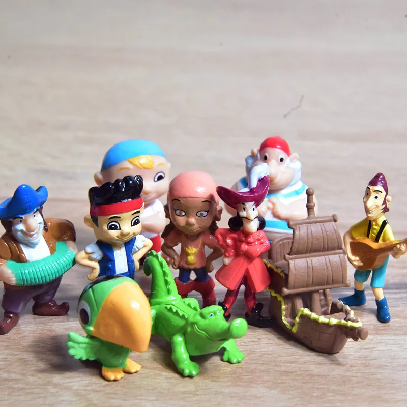 

10Pcs Disney Cartoon Jake and The Never Land Pirates Doll Gifts Toy Model Anime Figures Kids Collect toys