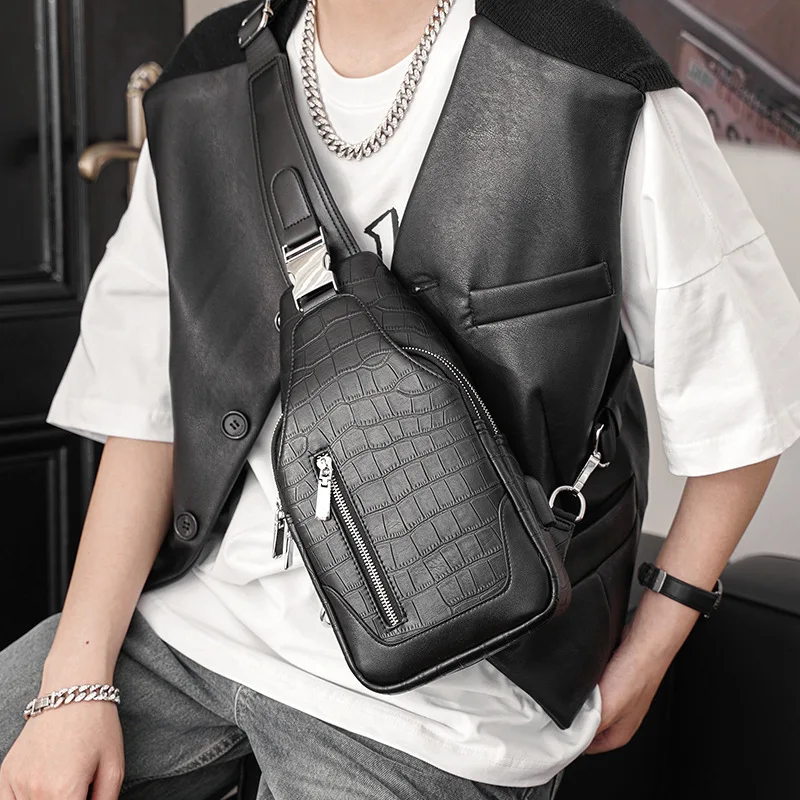 

Tidog Korean new fashion trendy men's single casual shoulder bag chest bag