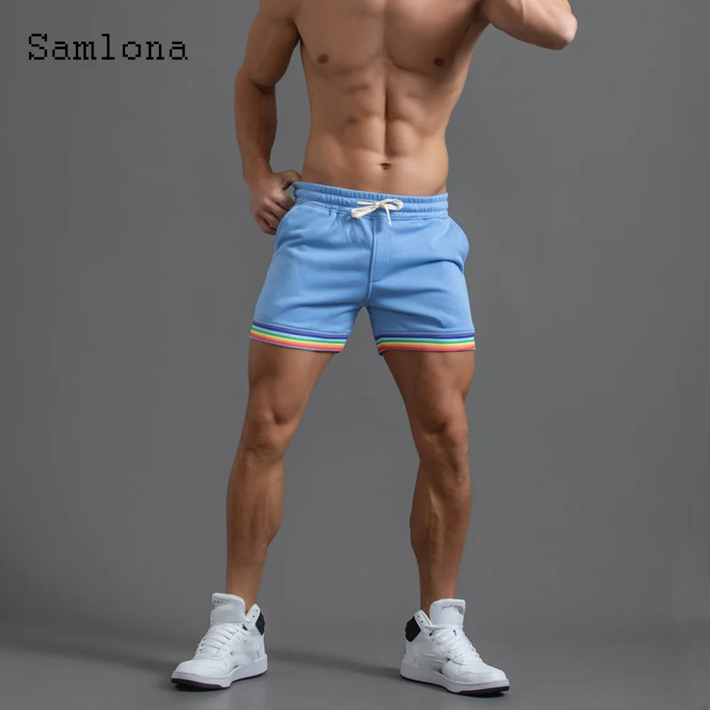 

Samlona Plus size 4xl Men Leisure Sorts 2022 Summer New Fasion Ultrasorts Sexy Patcwork Sorts Male Casual Beac Sort Pants