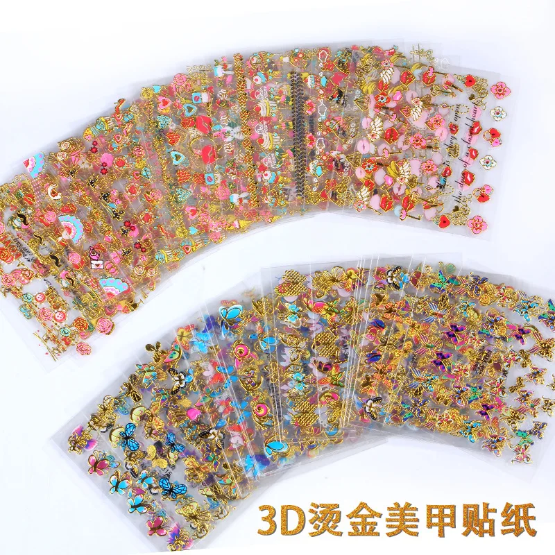 

30pcs Nail Deco Ultra- Thin Self Adhesive Stickers 3D Butterfly Color Cartoon Cute Nail Sticker Bronzing Waterproof Nail Sticker