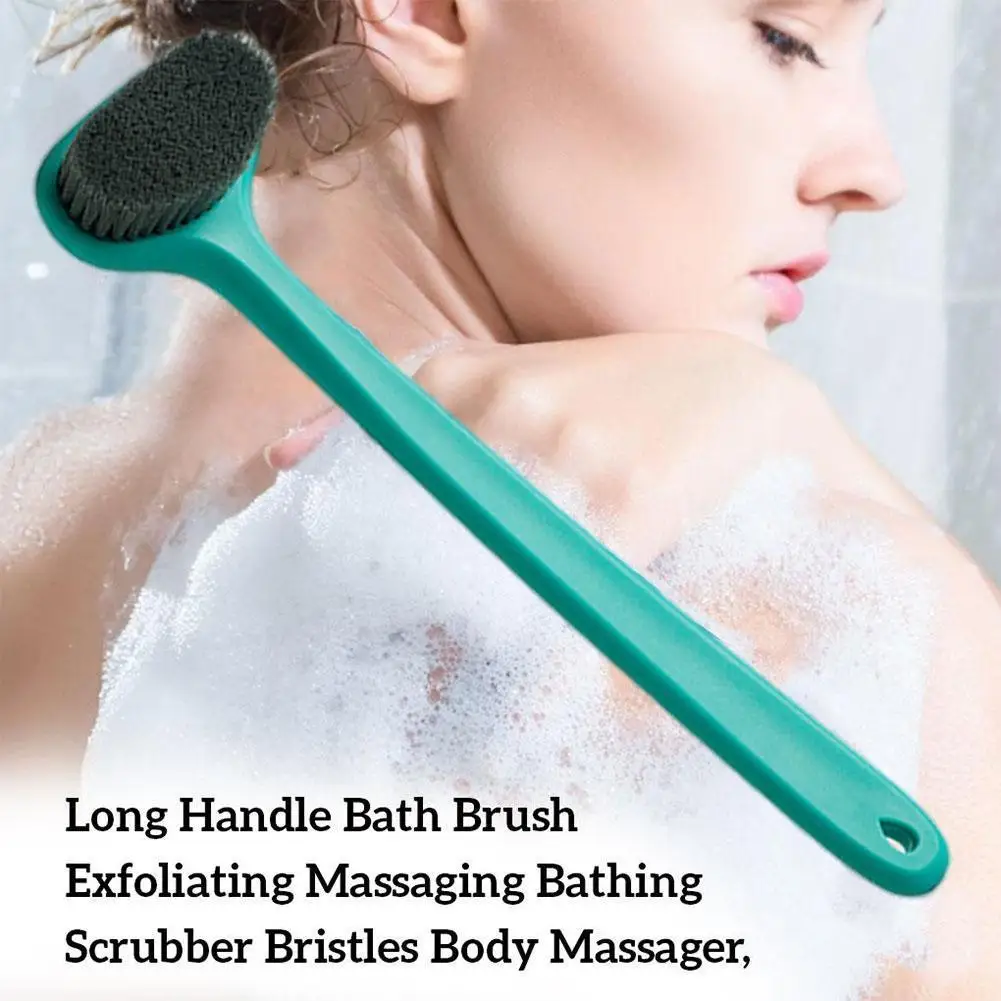 

1pc Bathroom Long Handle Shower Brush Back Body Exfoliating Bath Tool Massage Skin Care Soft Bristle Brush Foot Scrubber Brush