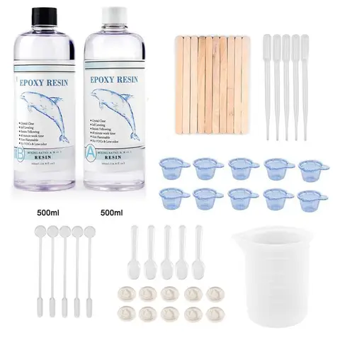 1:1 AB эпоксидная смола клей наборы высокий клей кристалл набор для DIY смолы плесень ювелирных изделий принадлежности 100 г/200 г/400 г/500 г/1000 г