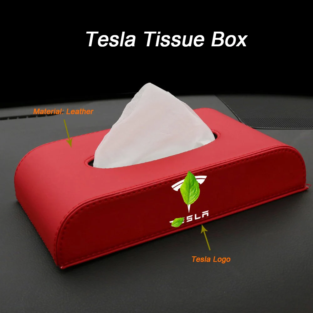 

Universal 2022 New For Tesla Model 3 Y Tesla3 Logo Badge Paper Multi-function Tissue Box Neat Beautiful Car Interior Accessories