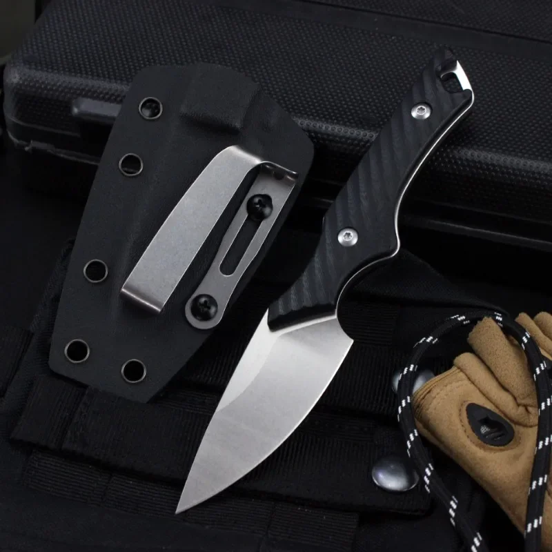 ]14C28N Стальной острый маленький нож с фиксированным лезвием G10 Льняная удобная