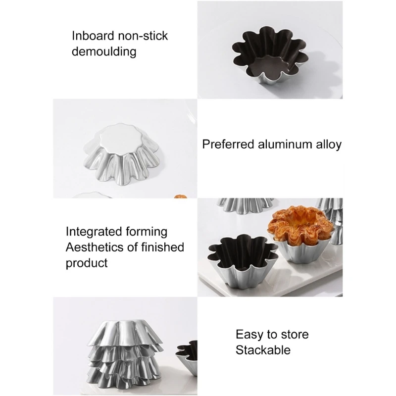 4 шт. формы для яиц пирогов алюминиевые маленькие кексов хлеба T21C
