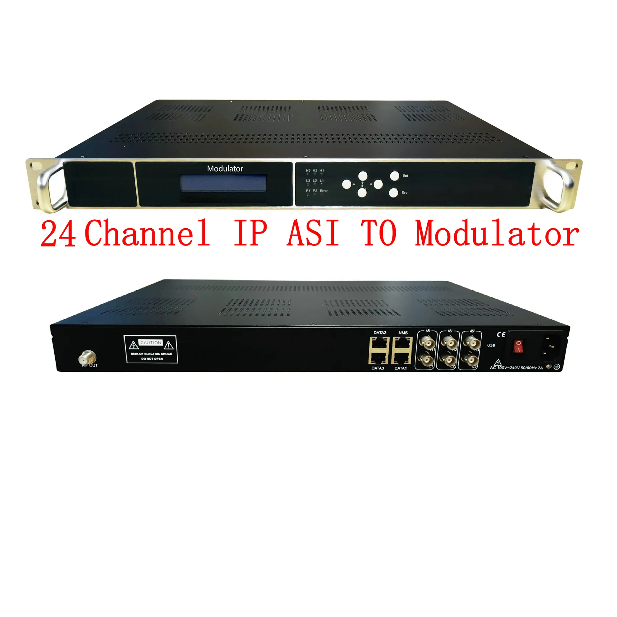 Фото 24-канальный радиочастотный модулятор.IP ASI к DVB-T ISDBT ATSC DVB-C ASI к RF-кабелю Фронтовое оборудование IP-модулятор ASI-модулятор №2