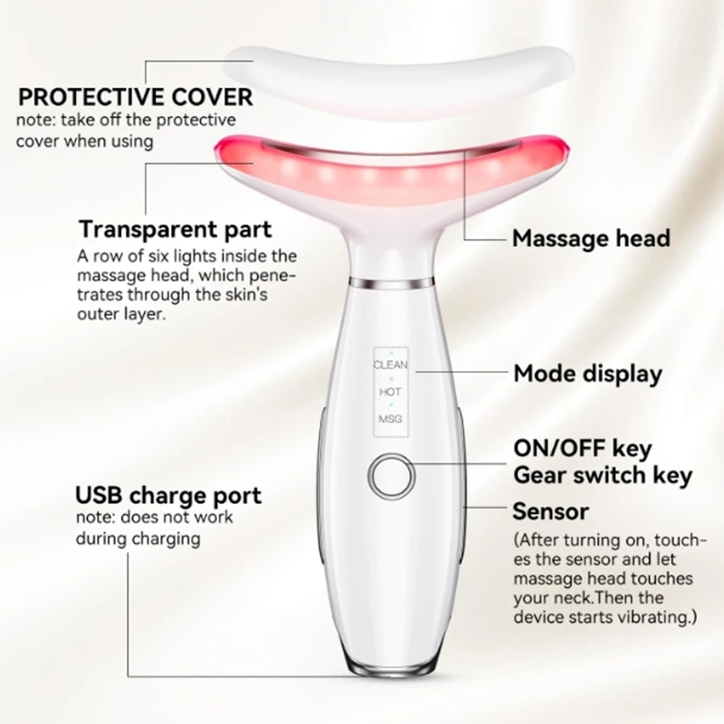 Массажер для лица и шеи с 3 цветными бриллиантами