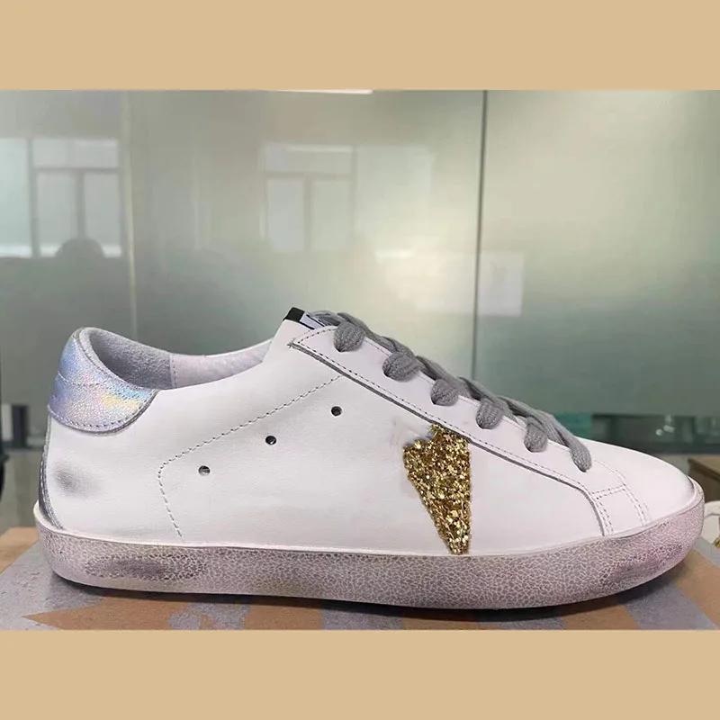 

Four Seasons New Parent-child First Layer Cowhide Sequin Stitching Small Dirty Shoes Fashion Sports Casual Shoes Non-slip ST131