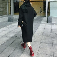 fashion long coat women warm solid color winter thick pocket autumn outwear