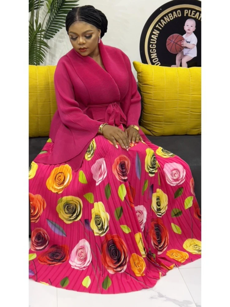 EGRM Элегантный вечерний комплект из 2 предметов женский пояс с рукавами летучая