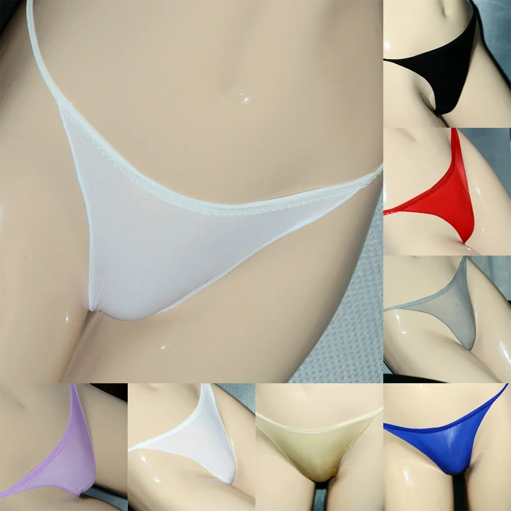 

Women Sexy Oil Shiny See Through Sheer Thongs Knickers Briefs Underwear Panties G-thong Reathable Thin Comfortable Panties