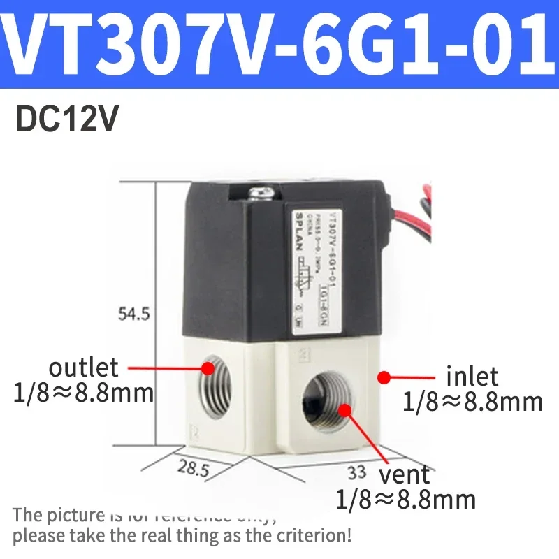 

Серия VT307 1/8 "1/4" DC 24 В AC220V 2-позиционный 3-ходовой высокочастотный электромагнитный вакуумный клапан VT307-5G-02 VT307-4G-01 VT307V-4G-01