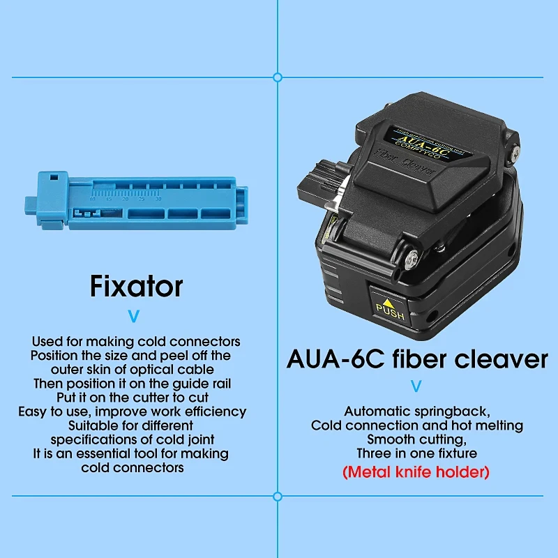 Набор инструментов для оптоволокна FTTH с скалывателем волокна AUA-6C
