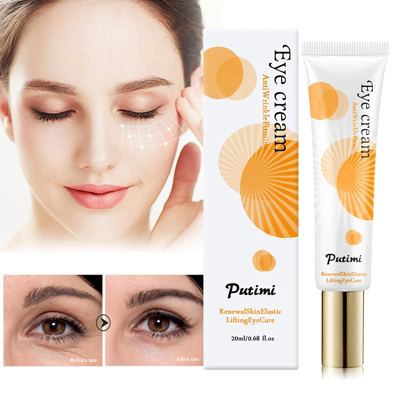 PUTIMI Eye Cream Relieves Dark Circles Removes Eye Bags Fade Fine Lines Anti-aging Anti-Wrinkle Moisturizing Whitening Eye Care