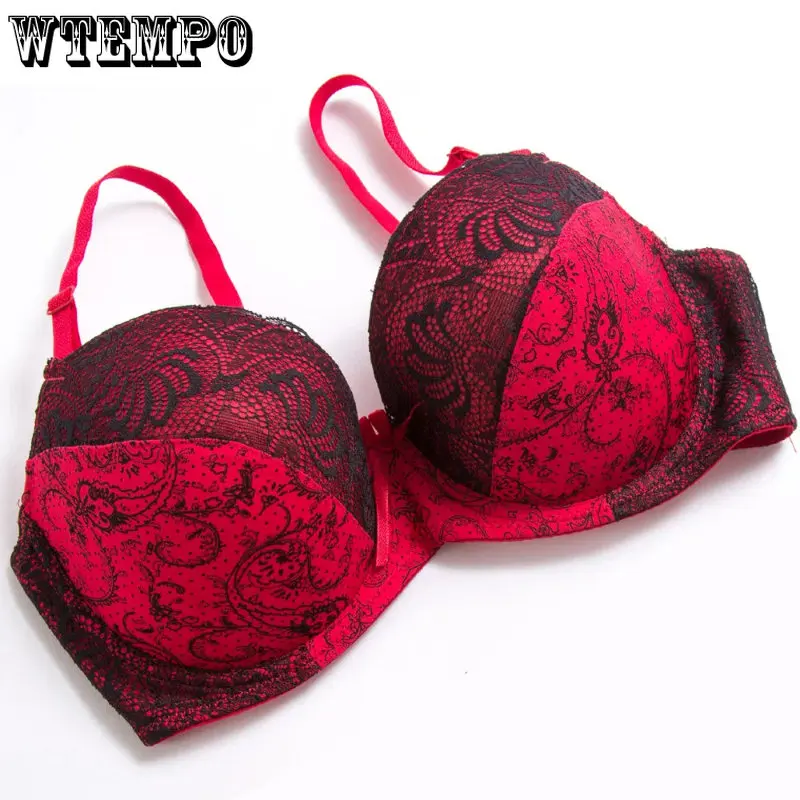 

Sexy Lace Bra Thin Mold Cup Plus Size Gathering Underwear Underwire Push Up Convertible Straps Dropshipping Wholesale Everyday