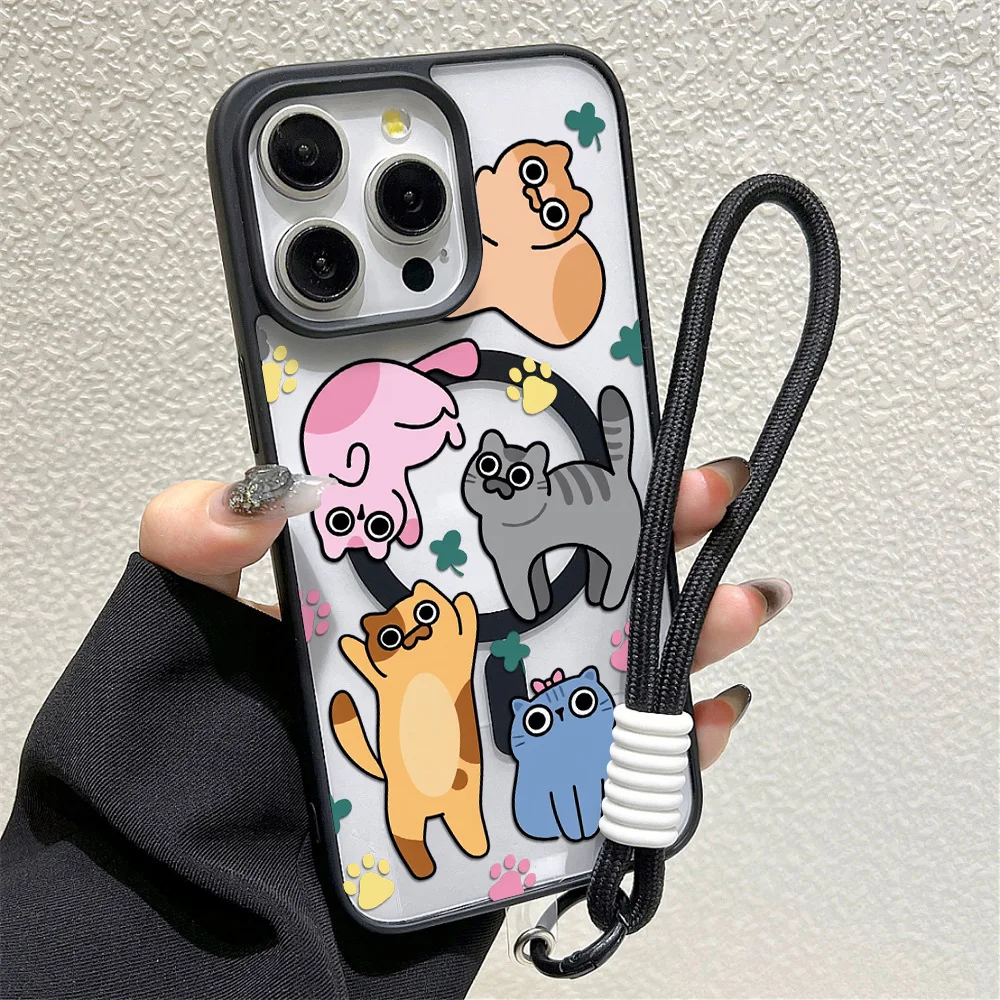 Эстетичный мини-чехол с мультяшными животными для iPhone 17, 14, 15, 16, 13 Pro Max, 14, 15, 16 Plus, 17, 16, 15 Pro, прозрачная накладка (art.: 3920db96ccd54) - 3920db96ccd54