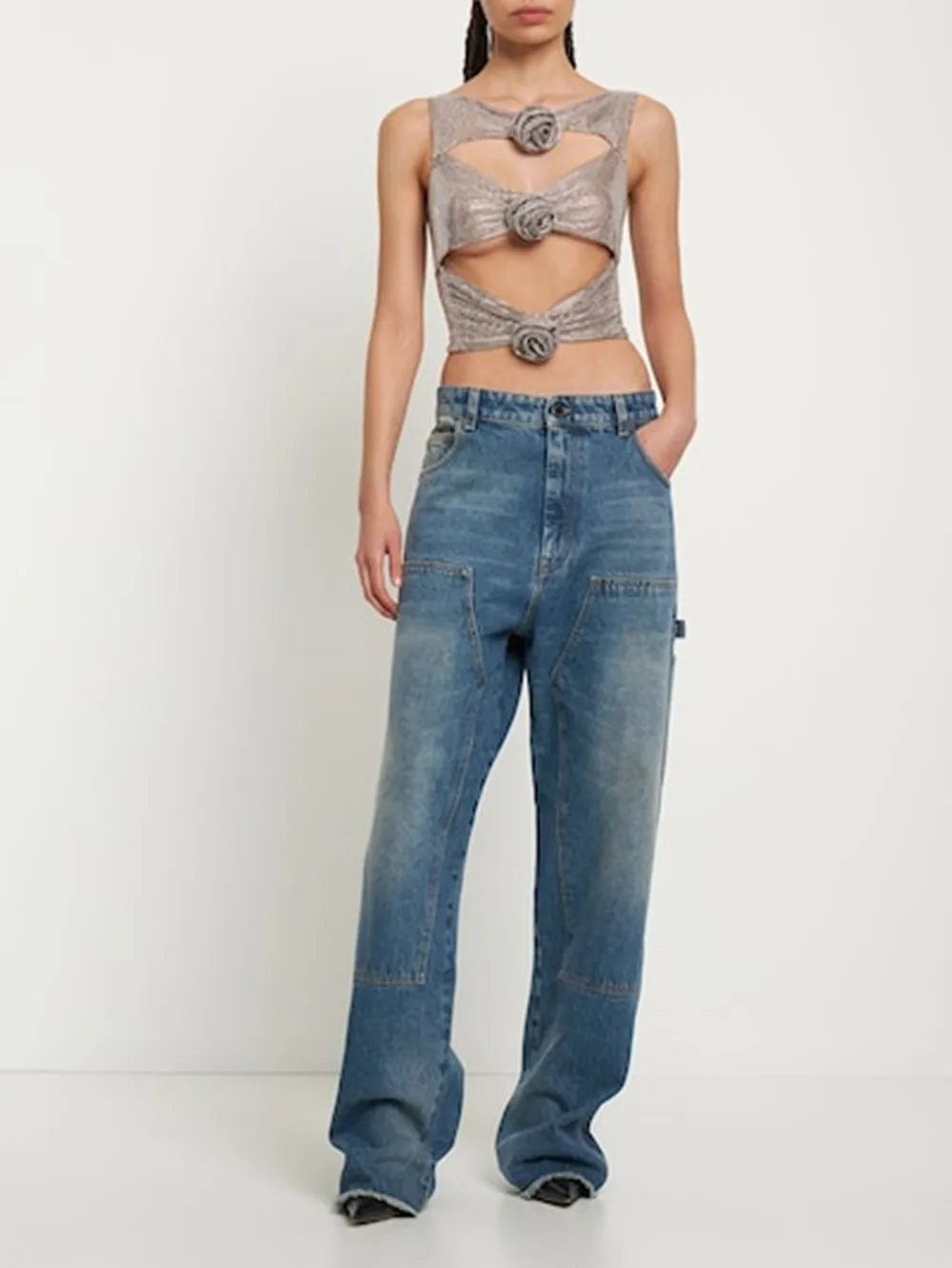 Новинка сезона осень 2023 года сетчатый облегающий комплект из двух предметов с