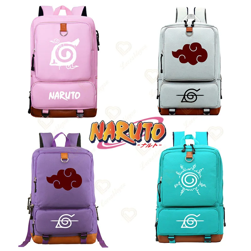 

Naruto Bags Anime Print 8 Colors Boys Girl School Bag Pink Black Schoolbag Laptop Bookbag Blue Canvas Backpack Travel Rucksack