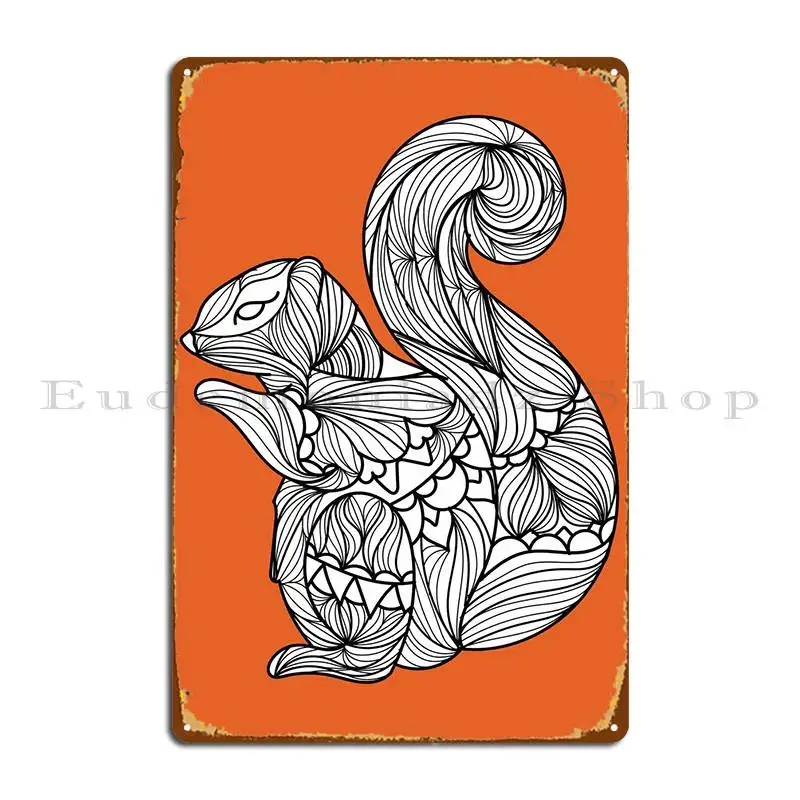 

Металлический плакат в виде белки для украшения стен гаража