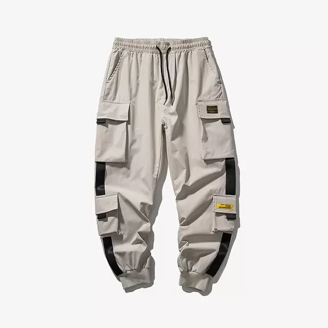 

New in Casual Joggers Men Side-pocket Mens Cargo Pants Fashion Slim Ribbons Sweatpants Harem Pants Ankle-length Men Trousers tra